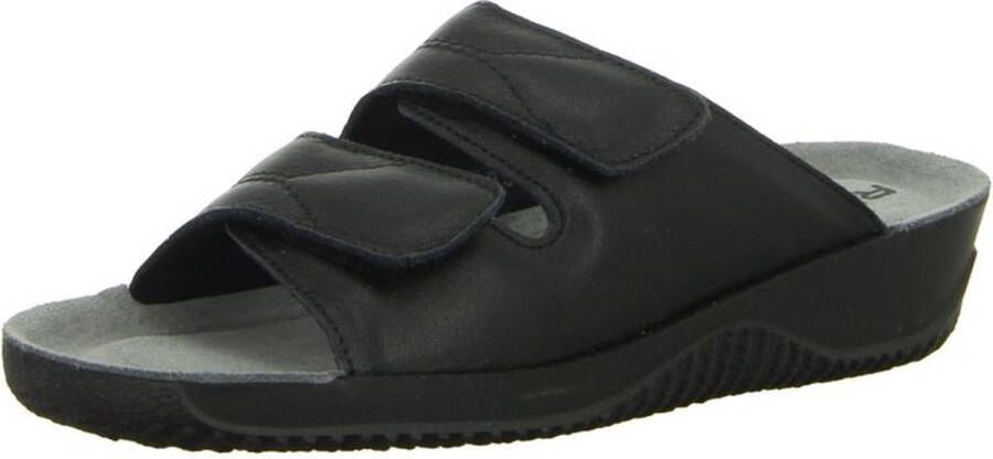 Rohde 1940 90 Leren Dames Slippers Slides Voorgevormd Voetbed Zwart