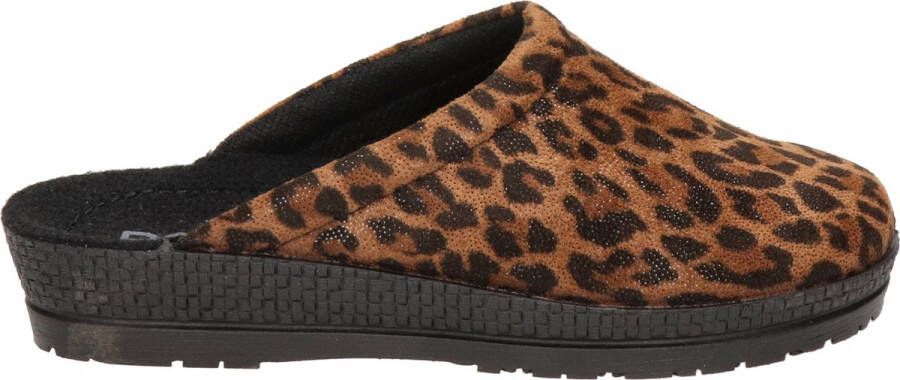 Rohde Neustadt D pantoffels met panterprint bruin