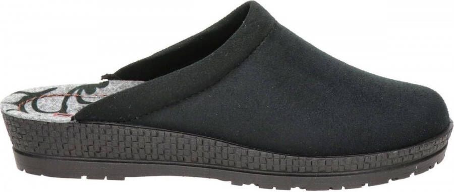 Rohde Pantoffels Dames Sloffen Instappers Canvas Harde zool Open hiel 2291 Zwart - Foto 8