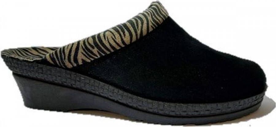 Rohde Pantoffel 2465 Zwart Zebra Print 7½