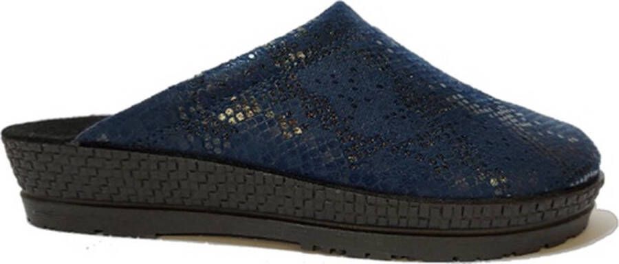 Rohde Pantoffel 4290 Blauw Python Print 6½