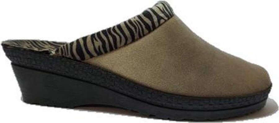 Rohde Pantoffels 2465 Taupe Zebra Print 6½