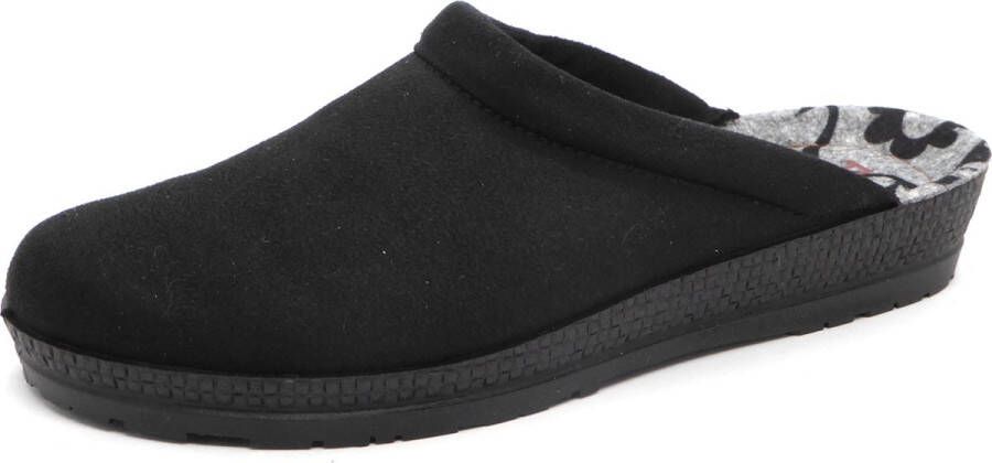 Rohde Pantoffels Dames Sloffen Instappers Canvas Harde zool Open hiel 2291 Zwart - Foto 10