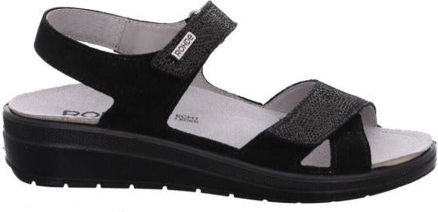 Rohde Zwarte Leren Sandalen Zwart