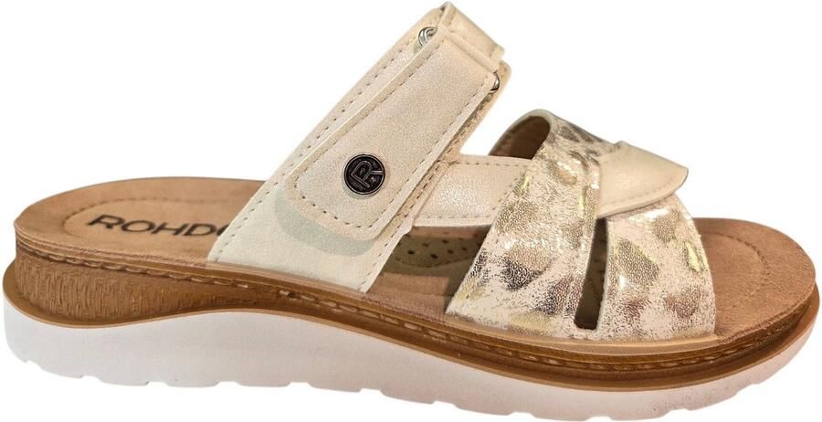 Rohde 1317 01 Slippers Wit Goud Leer Dames Wit Goud