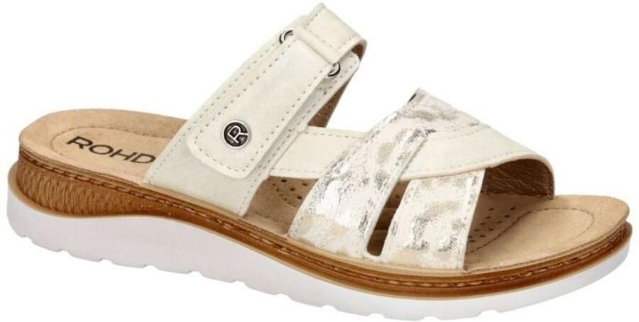 Rohde 1317 01 Slippers Wit Goud Leer Dames Wit Goud