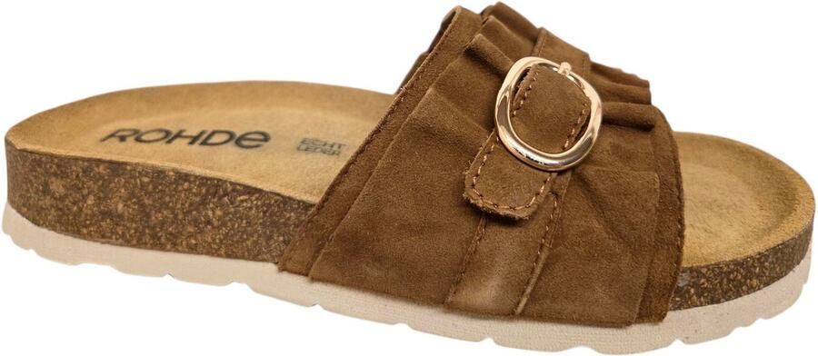 Rohde 1763 76 Slippers Slides Bruin Suede Dames Bruin