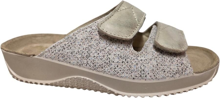 Rohde 1952 02 Slippers Wit Beige Leer Dames Beige Wit