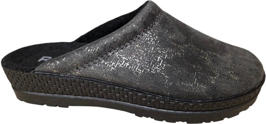 Rohde 2293 83 Open Pantoffels Sloffen Grijs Textiel Dames Grijs