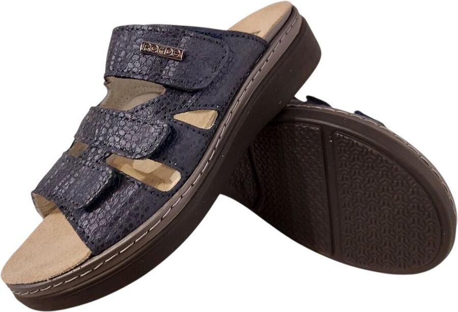 Rohde Slippers 5221 Donkerblauw Verwisselbaar Voetbed - Foto 2