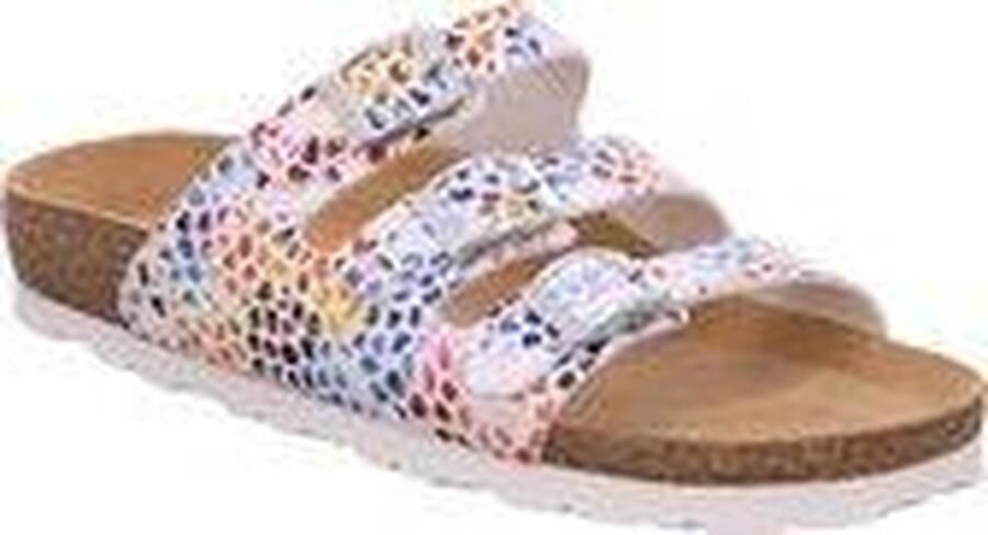 Rohde Slippers Alba zomerschoenen slippers pantoffels met kleurrijke print g-breedte = breed