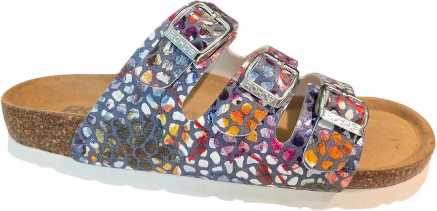 Rohde Slippers Alba zomerschoenen slippers pantoffels met kleurrijke print g-breedte = breed - Foto 2