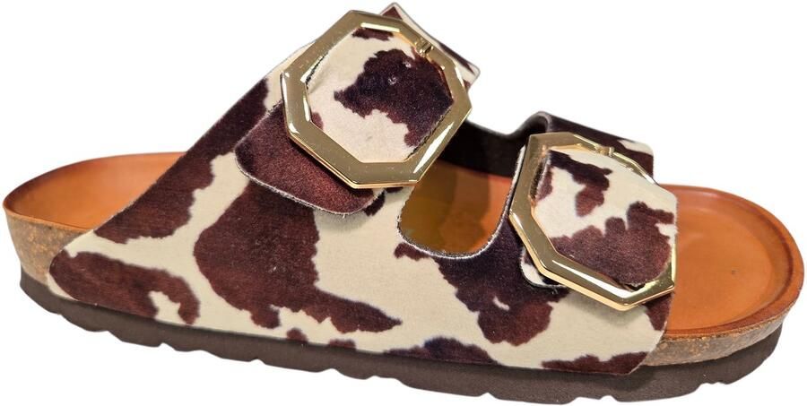 Rohde 5637 72 Slippers Synthetisch Bruin Koeienprint Bruin