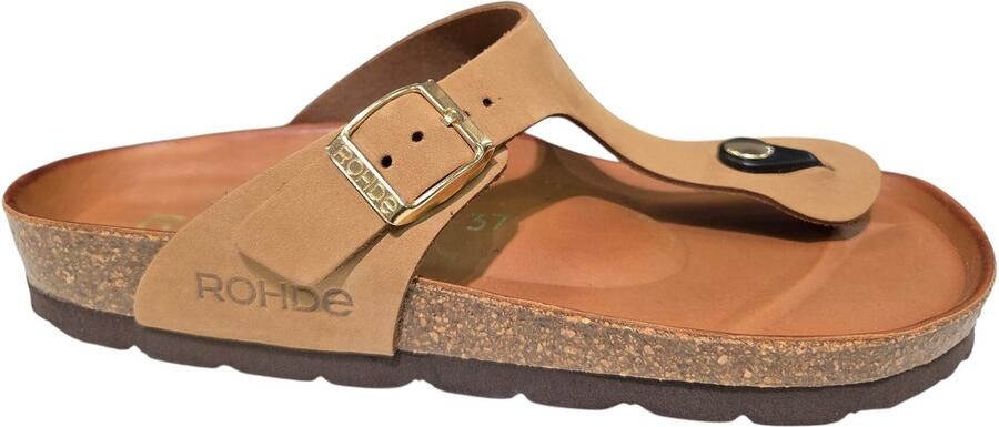 Rohde 5642 14 Teenslippers Beige Nubuck Dames Beige