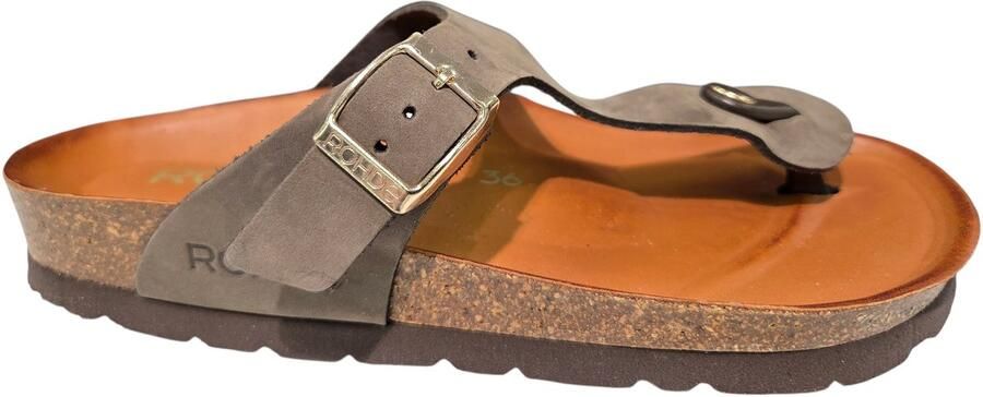 Rohde 5642 72 Teenslippers Nubuck Taupe Dames Taupe
