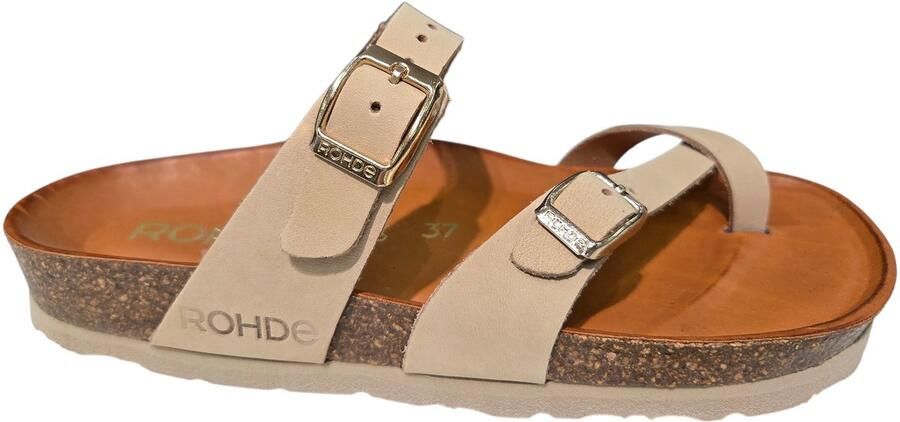 Rohde 5643 16 Teenslippers Beige Nubuck Dames Beige
