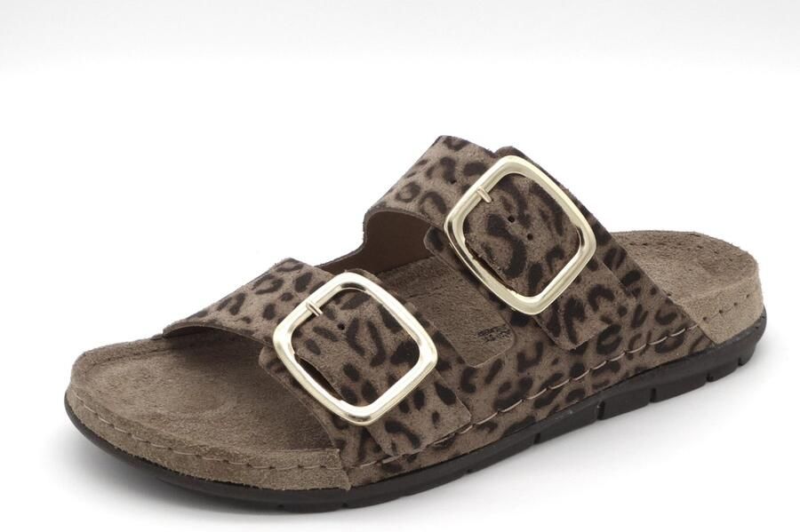 Rohde 5890 18 Slippers Bruin Panterprint Dames Bruin