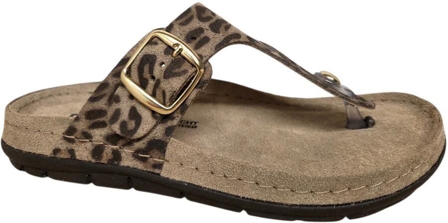 Rohde 5891 18 Teenslippers Bruin Panterprint Suede Dames- Beige - Foto 2