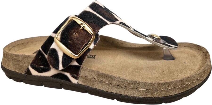 Rohde 5895 72 Slippers Bruin Koeienprint Suede Dames Koeienprint