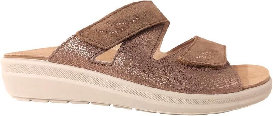 Rohde Dames Slippers Met Klittenband Sluiting Goud - Foto 4