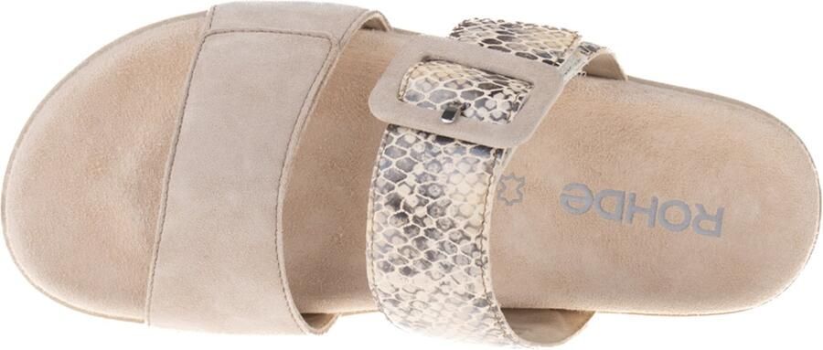 Rohde 6313 12 Slippers Grijs Slangenprint Suede en Leer Dames Grijs