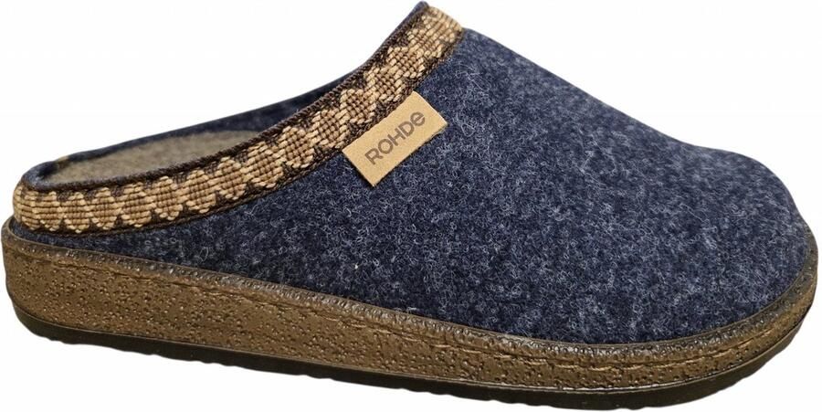 Rohde 6425 56 Pantoffels Open Sloffen Blauw Vilt Dames Blauw - Foto 3