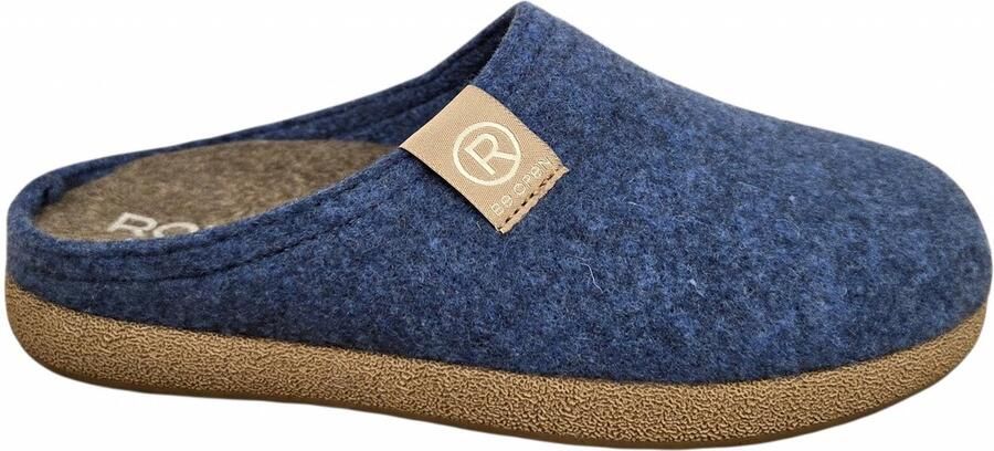 Rohde 6440 54 Pantoffels Open Sloffen Blauw Vilt Dames Blauw