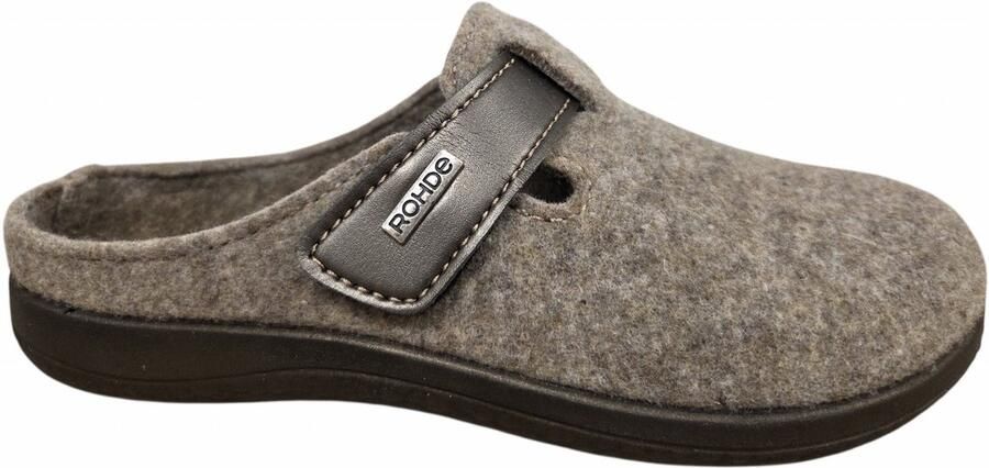 Rohde 6549 17 Pantoffels Open Sloffen Beige Vilt Dames Beige