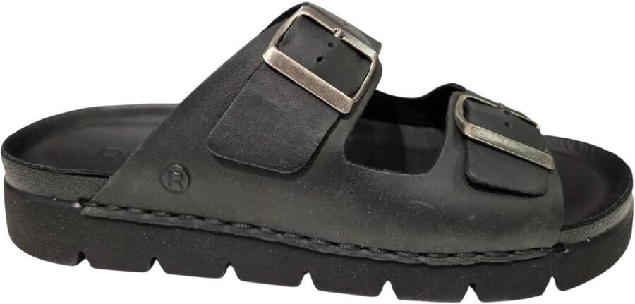 Rohde 6703 90 Slippers Zwart Leer Heren Zwart