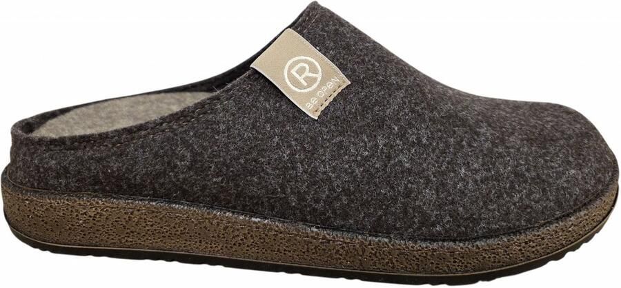 Rohde 6782 72 Pantoffel Open Hiel Bruin Vilt Bruin