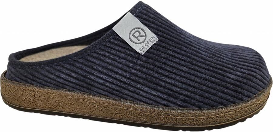 Rohde 6786 55 Pantoffel Open Sloffen Blauw Rib Textiel Heren Blauw