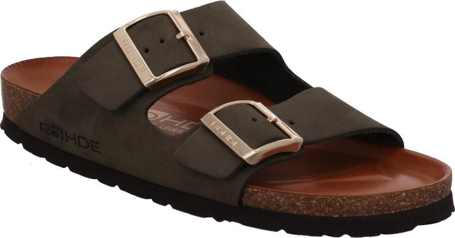 Rohde Slippers Alba sleehak zomerschoenen pantoffels met twee gespsluitingen