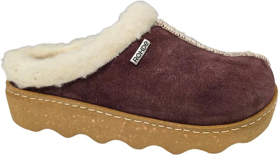 Rohde Pantoffels FOGGIA-D Pantoffel clog met uitneembare binnenzool van schapenvacht