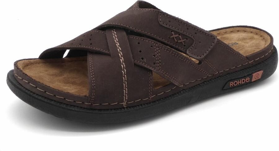 Rohde Bruine Leren Heren Slippers Bruin - Foto 2
