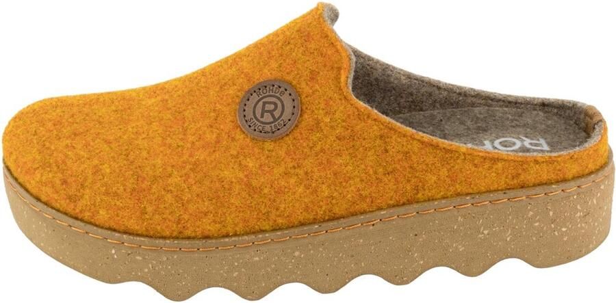 Rohde Dames Foggia-D Clog Pantoffel Vilt PU Zool 6122 geel - Foto 2