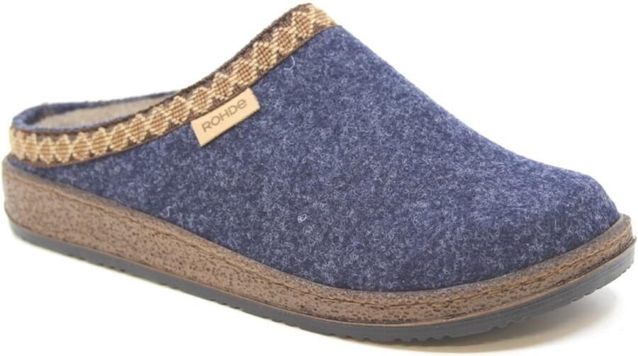 Rohde 6425 56 Pantoffels Open Sloffen Blauw Vilt Dames Blauw - Foto 2
