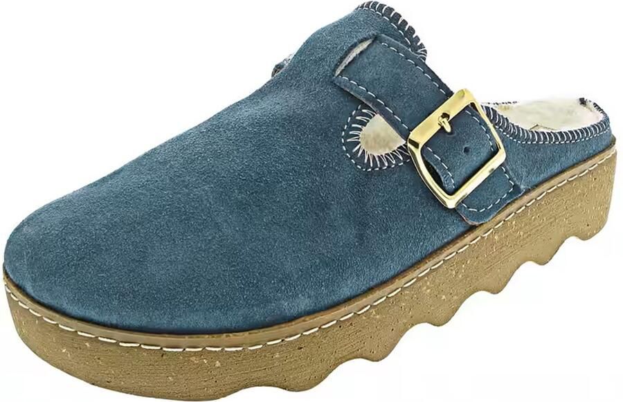 Rohde Dames Foggia 6123 Pantoffels Lamswol 6123 Blue