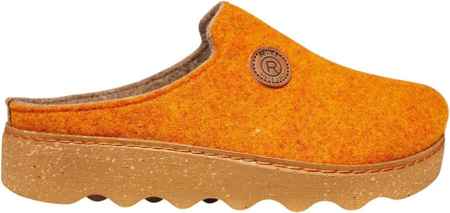 Rohde Dames Foggia-D Clog Pantoffel Vilt PU Zool 6122 geel
