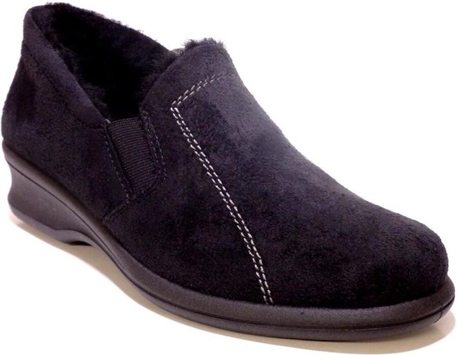 Rohde Pantoffels Dames Sloffen Instappers Suède Harde zool Dichte hiel 2516 Zwart - Foto 2