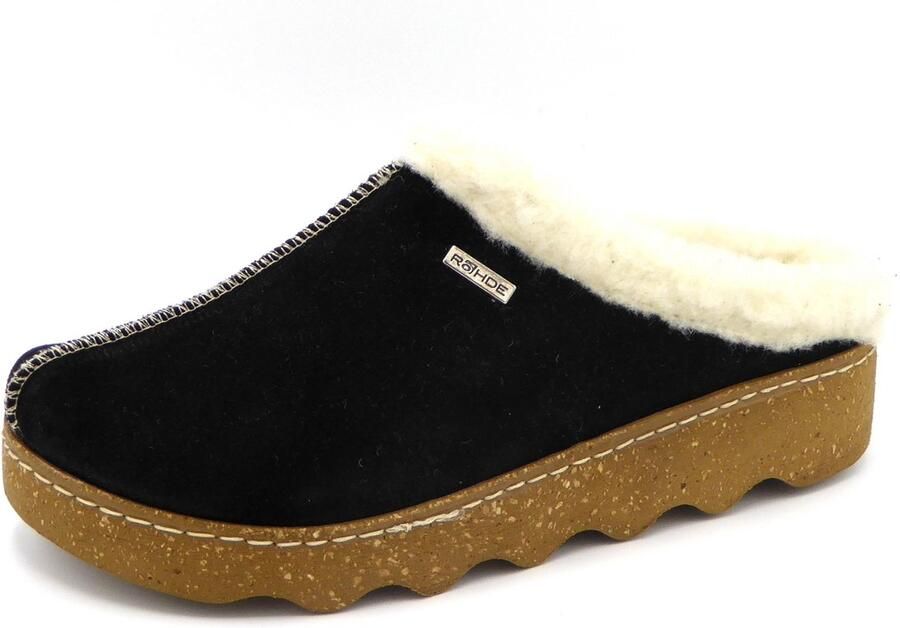 Rohde Pantoffels FOGGIA-D Pantoffel clog met uitneembare binnenzool van schapenvacht