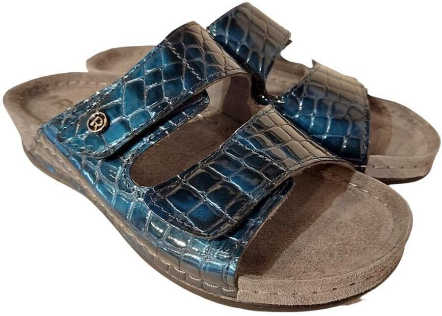 Rohde Dames Slipper 5854-56 Blauw Crocolak