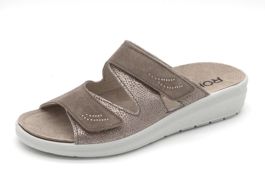 Rohde Dames Slippers Met Klittenband Sluiting Goud - Foto 2