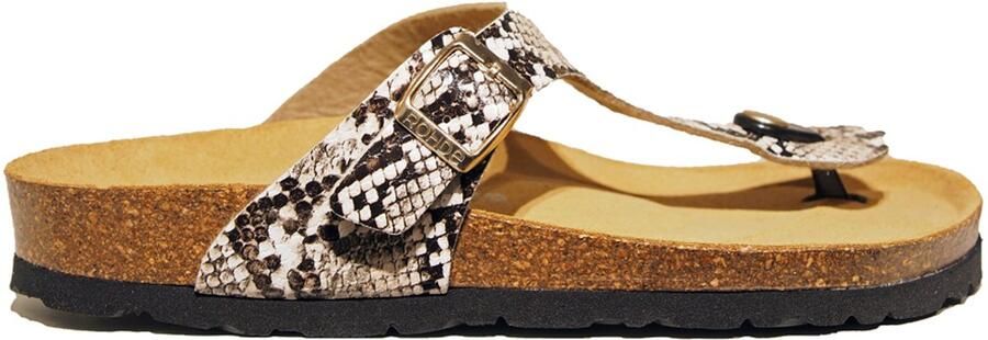 Rohde dames teenslippers met slangenprint
