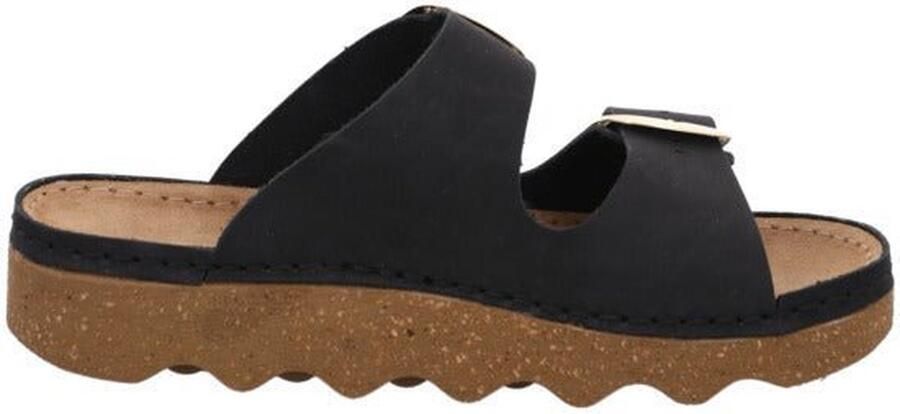 Rohde Zwarte Nubuck Leren Dames Sandaal