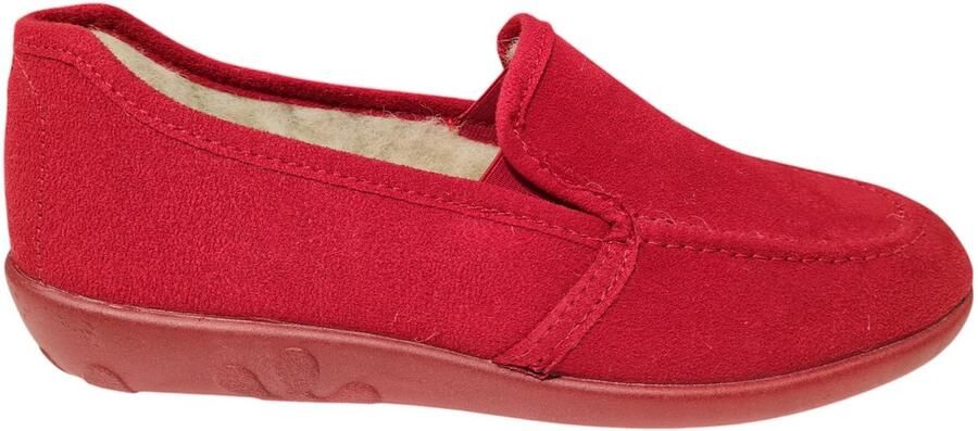Rohde Gesloten Dames Pantoffels wol gevoerd Rood