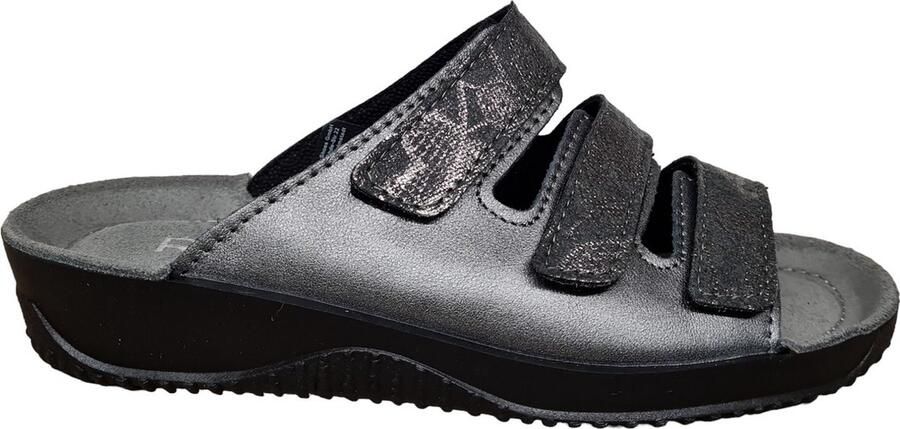 Rohde Grijze Leren Dames Slipper Grijs