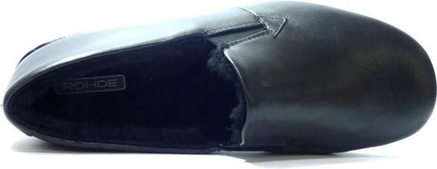 Rohde heren Pantoffel leren lamswol gevoerd zwart 6420 - Foto 2