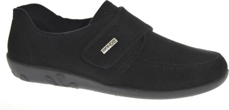 Rohde Dames Pantoffels Gesloten Klittenbandsluiting Zwart