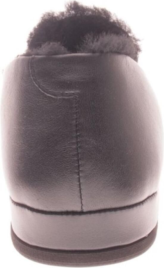 Rohde Zwarte Leren Heren Pantoffels Gesloten Lamsvacht Gevoerd Zwart - Foto 6