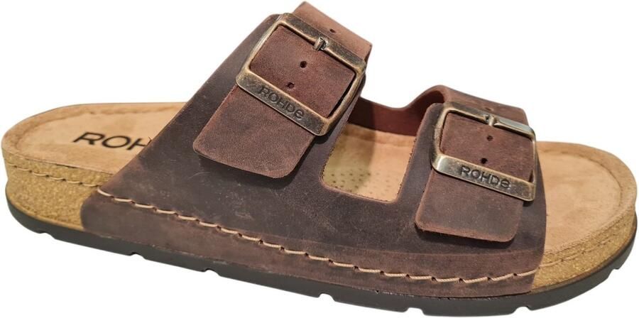 Rohde Leren Heren Slippers Bruin